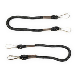 Longe Sifflet Courte HOOP 2 Mousquetons Noir | CLUB-SHOP.fr