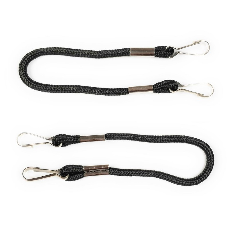 Longe Sifflet Courte HOOP 2 Mousquetons Noir | CLUB-SHOP.fr