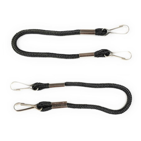 Longe Sifflet Courte HOOP 2 Mousquetons Noir | CLUB-SHOP.fr