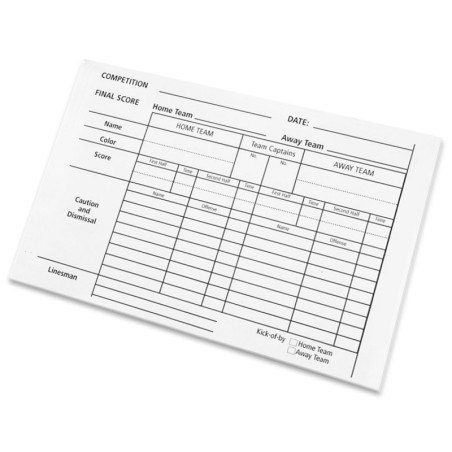 Bloc Match Arbitre 25 Feuilles Zastor CLUB-R | CLUB-SHOP.fr