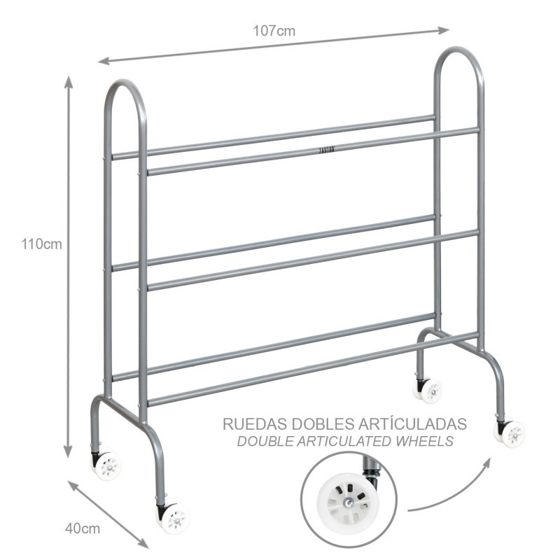 Chariot Porte Ballons RACKY 12 Ballons Métal | CLUB-SHOP.fr