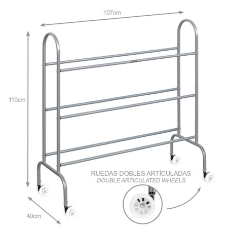 Chariot Porte Ballons RACKY 12 Ballons Métal | CLUB-SHOP.fr