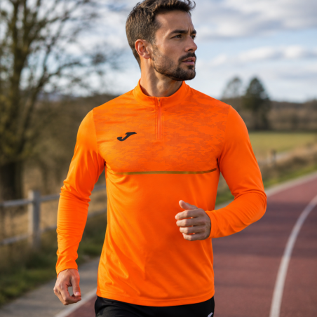 Sweatshirt running homme JOMA RECORD PRO demi-zip respirant | CLUB-SHOP.fr