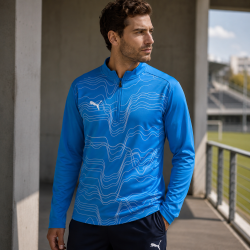 Sweat PUMA teamGOAL 1/4 Zip Graphic | CLUB-SHOP.fr