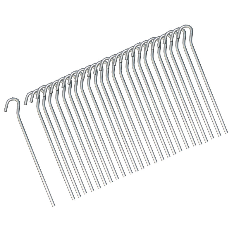 Lot de 26 piquets pour filet de football - Ancrage métal