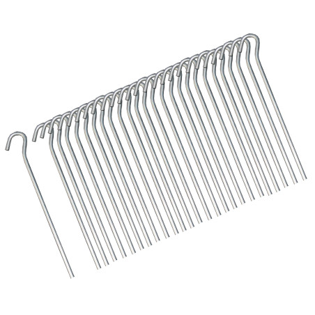 Lot de 26 piquets pour filet de football - Ancrage métal