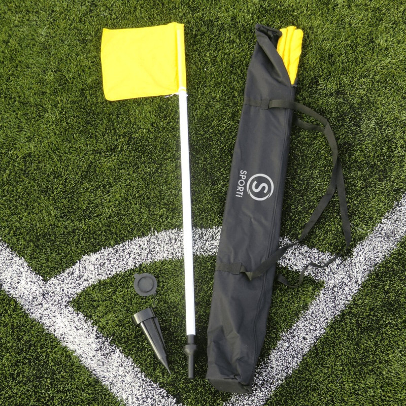 Lot de 4 poteaux de corner articulés - drapeaux de football