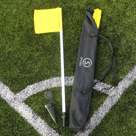 Lot de 4 poteaux de corner articulés - drapeaux de football