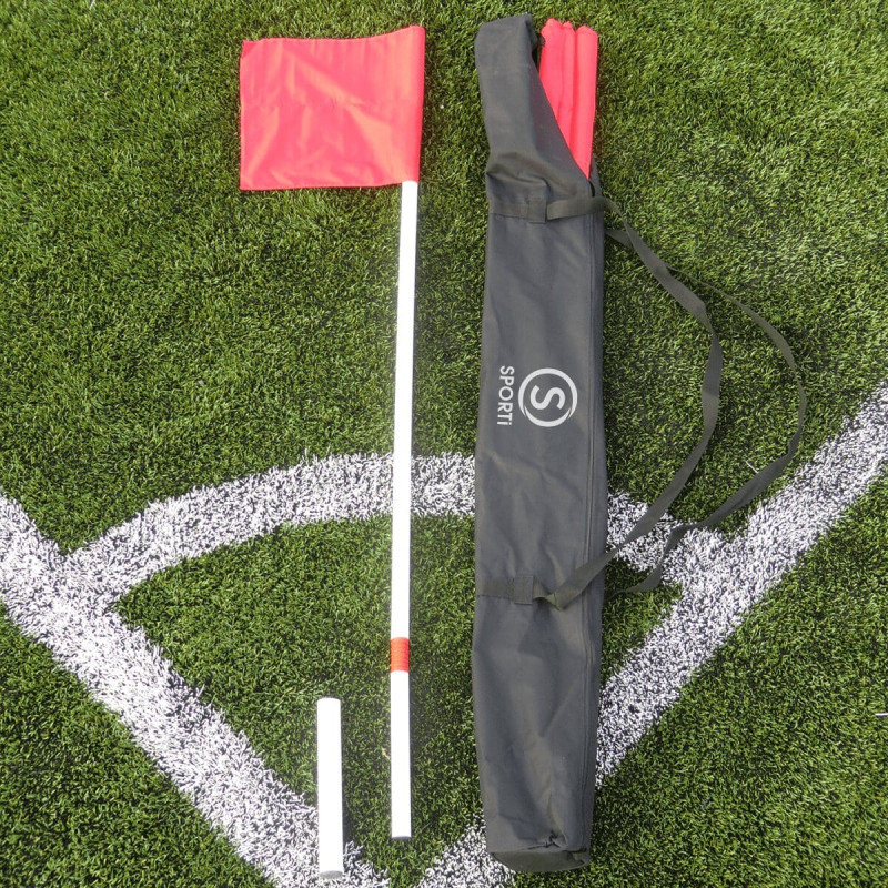 Lot de 4 poteaux de corner articulés pour football | CLUB-SHOP