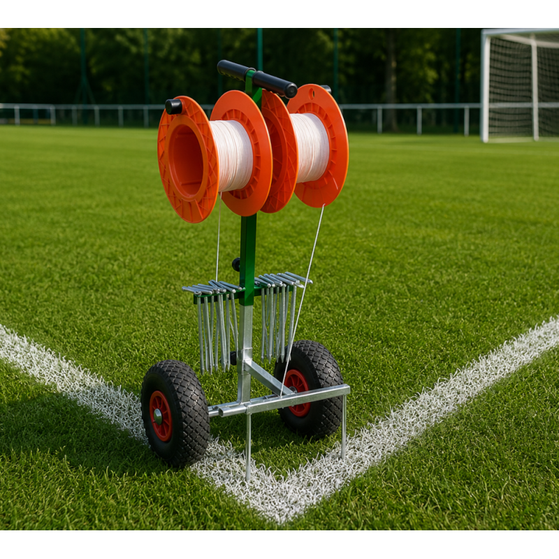 Cordeau de traçage terrain football avec chariot | CLUB-SHOP.fr