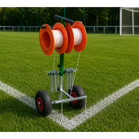 Cordeau de traçage terrain football avec chariot | CLUB-SHOP.fr