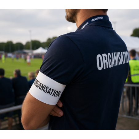 Brassard d'organisation velcro pour clubs et événements sportifs