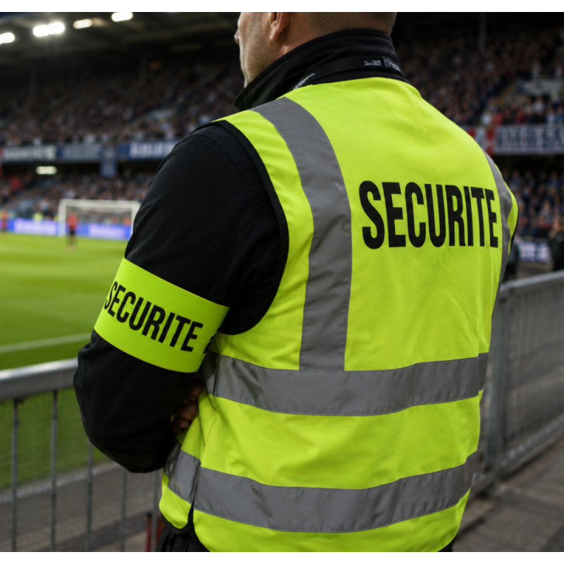 Brassard de sécurité agent professionnel jaune fluo