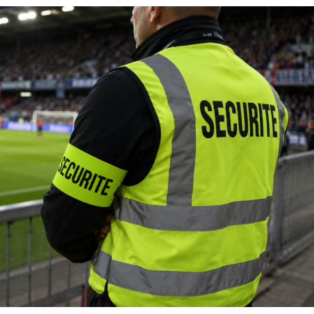 Brassard de sécurité agent professionnel jaune fluo