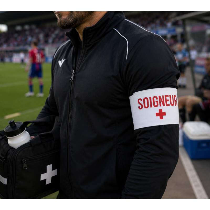 Brassard soigneur rugby - Identification du personnel médical en match
