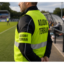 Brassard adjoint terrain rugby jaune velcro - équipes et clubs
