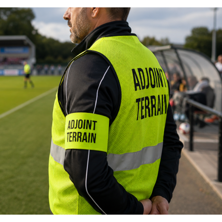 Brassard adjoint terrain rugby jaune velcro - équipes et clubs
