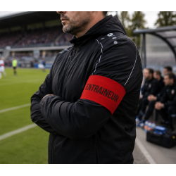 Brassard entraîneur rugby rouge élastique et velcro