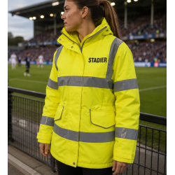 Parka femme haute visibilité multipoches - Protection et confort pour stadiers