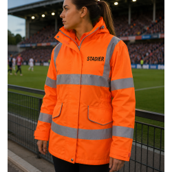Parka femme haute visibilité multipoches - Protection et confort pour stadiers 2