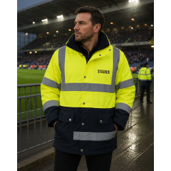 Veste haute visibilité jaune et orange pour stadier | CLUB-SHOP