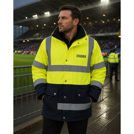 Veste haute visibilité jaune et orange pour stadier | CLUB-SHOP
