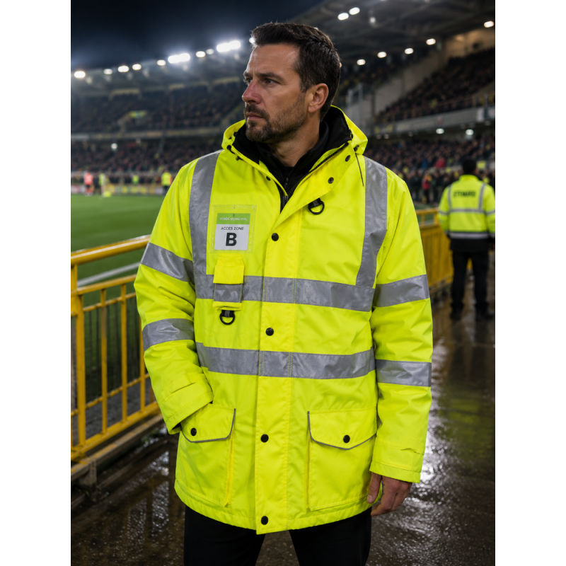 Parka haute visibilité imperméable 7 en 1 pour stadier