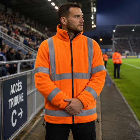 Veste polaire haute visibilité classe 3 pour stadier