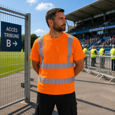 Tee-shirt haute visibilité pour stadier : protection et confort en été