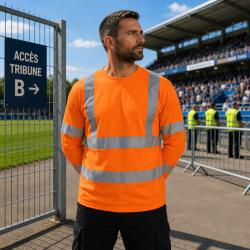 T-shirt haute visibilité manches longues stadier - Norme ISO 20471 2