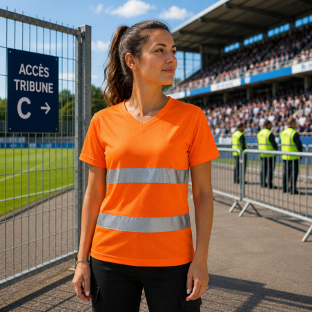 T-shirt haute visibilité pour stadier | Respire en été