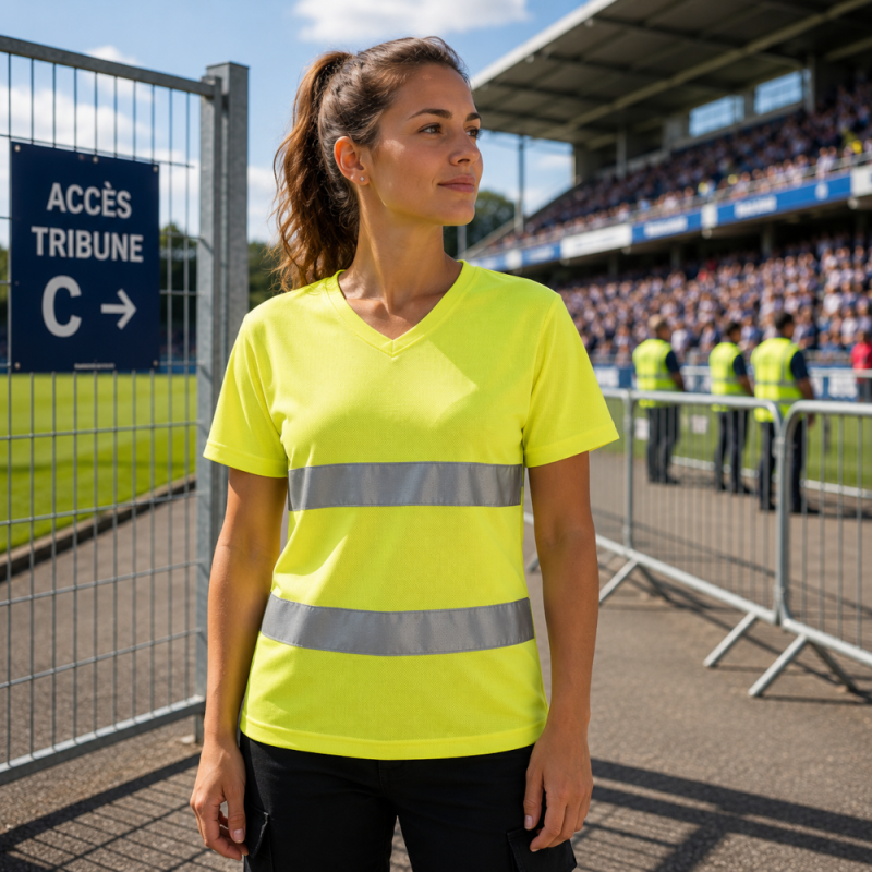 T-shirt haute visibilité pour stadier | Respire en été