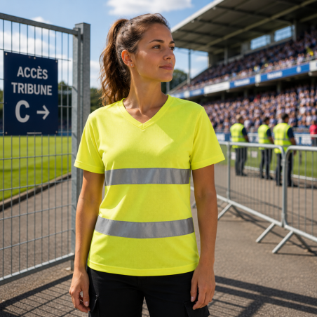 T-shirt haute visibilité pour stadier | Respire en été