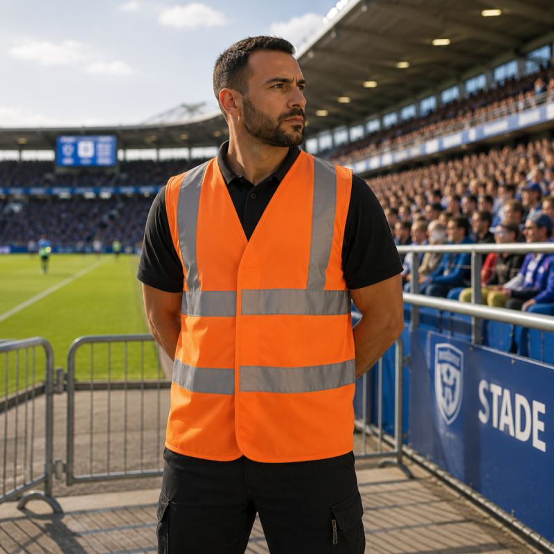 Gilet haute visibilité pour Stadier avec bandes réfléchissantes et fermeture Velcro
