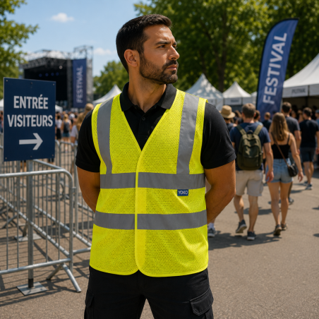 Gilet haute visibilité légère à maille ajourée - Norme ISO 20471 catégorie 2