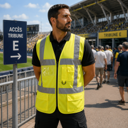 Gilet haute visibilité multi-poches pour stadier - Norme ISO 20471 2