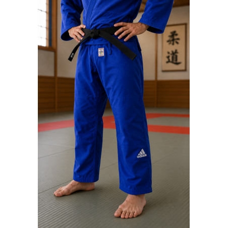 Pantalon de judo bleu Adidas IJF – Compétition | CLUB-SHOP.fr