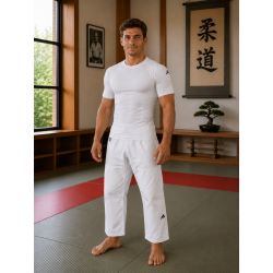 T-shirt judo manches courtes Adidas Lycra pour judoka