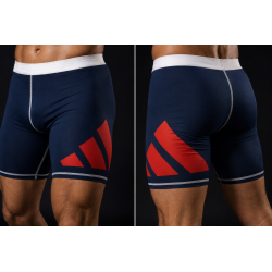Short compression Vale Tudo adidas homme bleu/blanc/rouge | CLUB-SHOP.fr