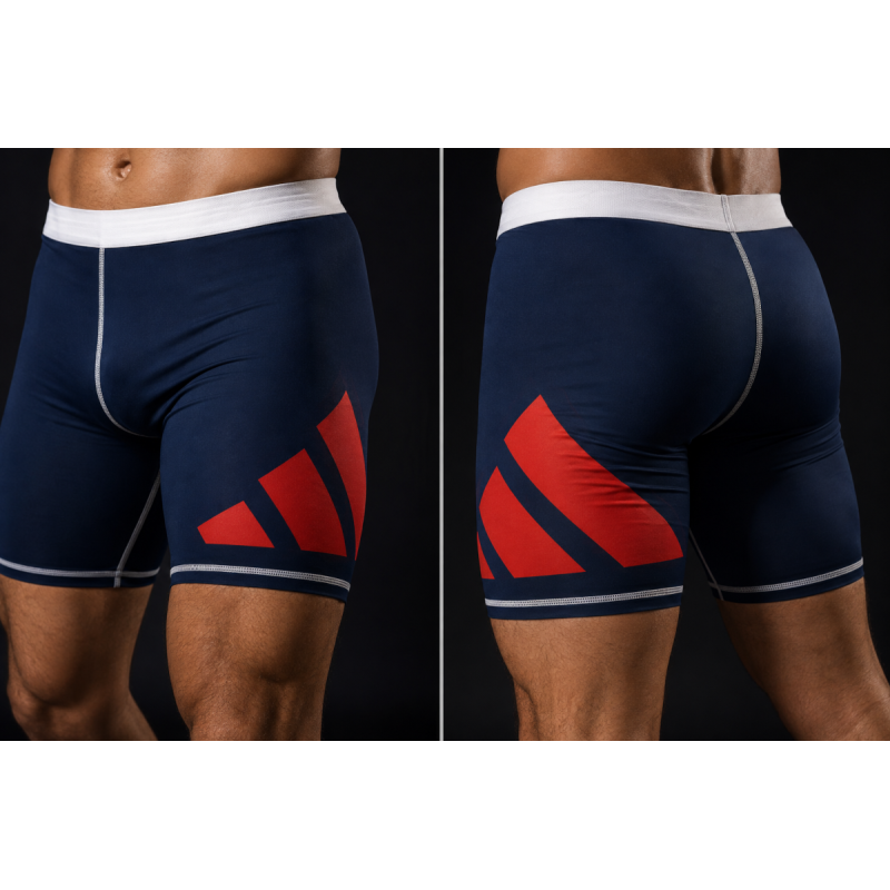 Short compression Vale Tudo adidas homme bleu/blanc/rouge | CLUB-SHOP.fr