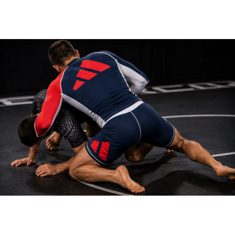 Rashguard Compression adidas bleu/blanc/rouge manches longues | CLUB-SHOP.fr