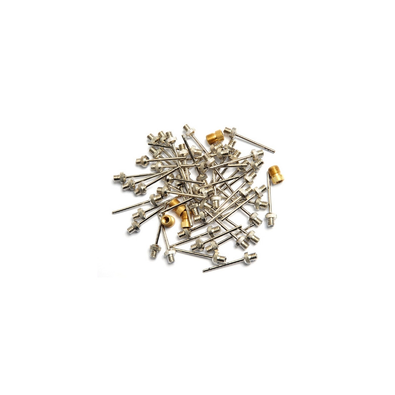 Lot de 50 aiguilles de gonflage + 5 embouts américain | Ballons sport
