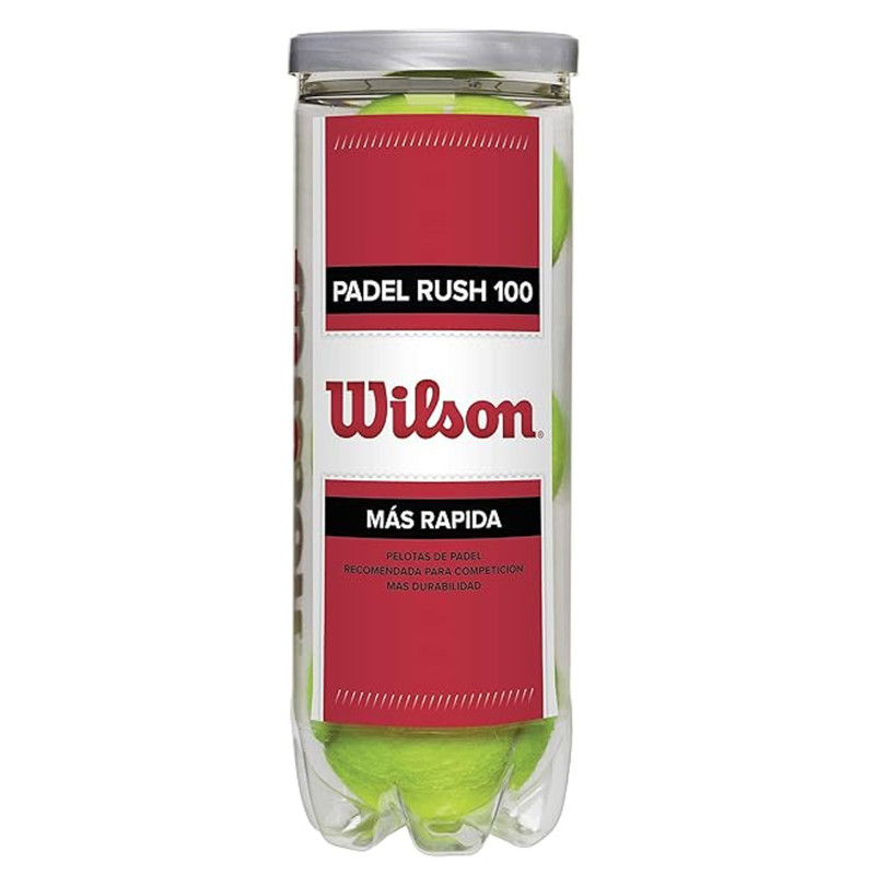 Tube de 3 balles de padel Wilson RUSH 100 longue durée | CLUB-SHOP