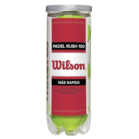 Tube de 3 balles de padel Wilson RUSH 100 longue durée | CLUB-SHOP