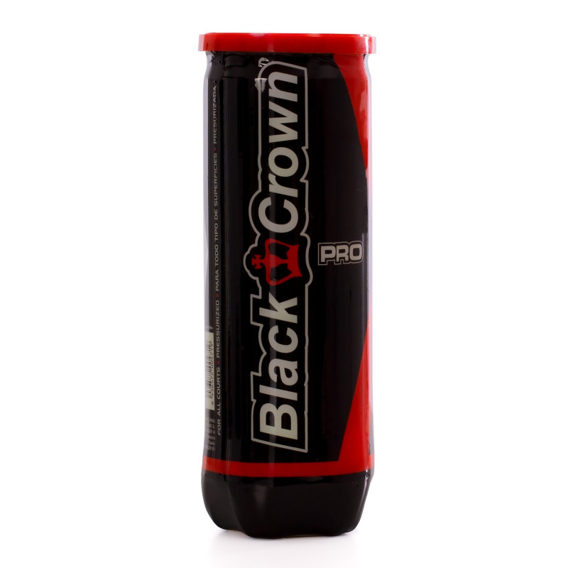 Tube de 3 balles de padel Black Crown Pro : confort et résistance | CLUB-SHOP