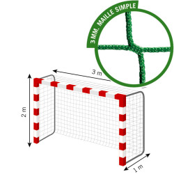 Filets pour buts de handball match - Maille simple 100 mm sans noeuds - noir 2