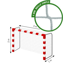 Filets pour buts de handball compétition - Maille simple 100 mm sans noeuds - noir 2