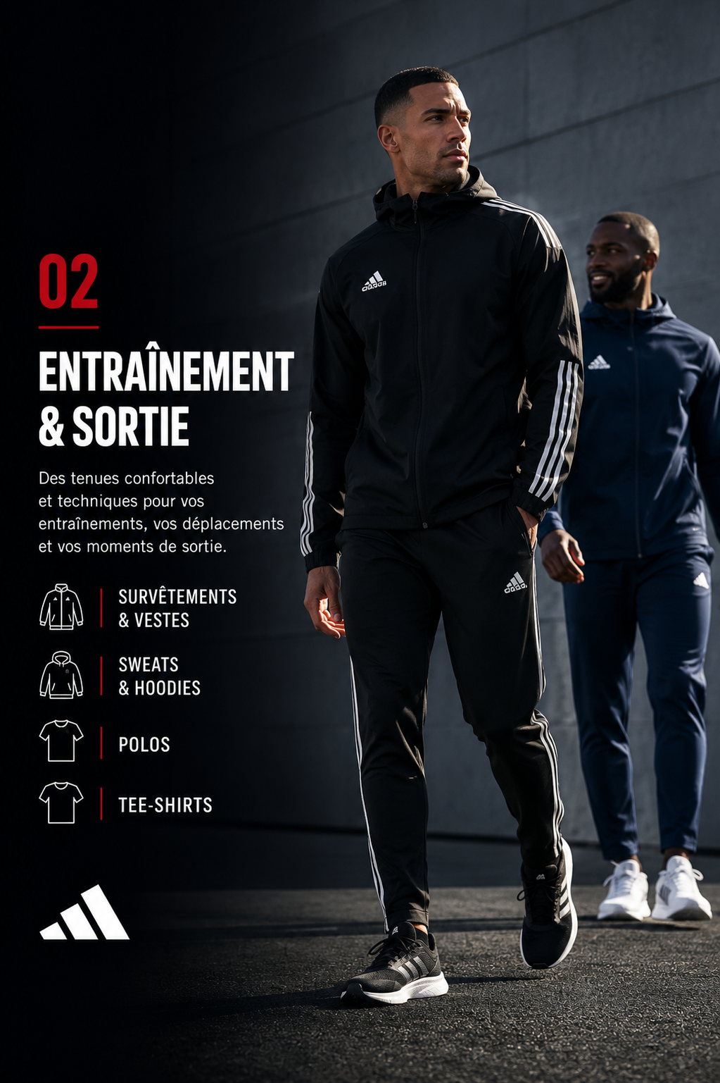 Tenues Adidas d'entraînement et de sortie