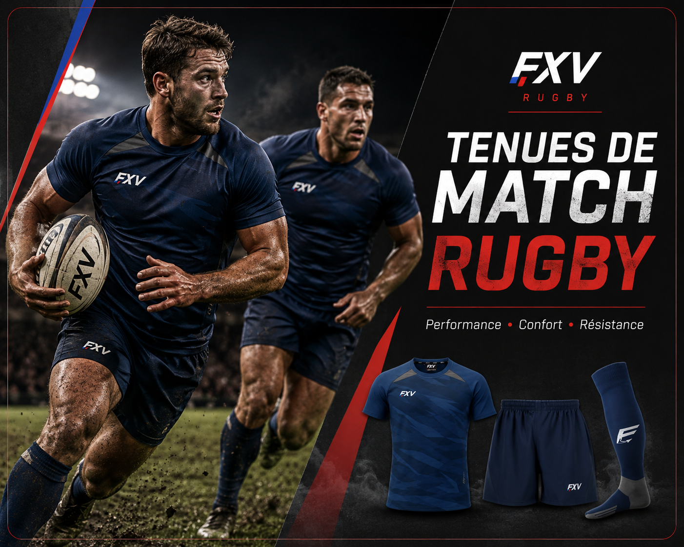 Tenues de match rugby FORCE XV