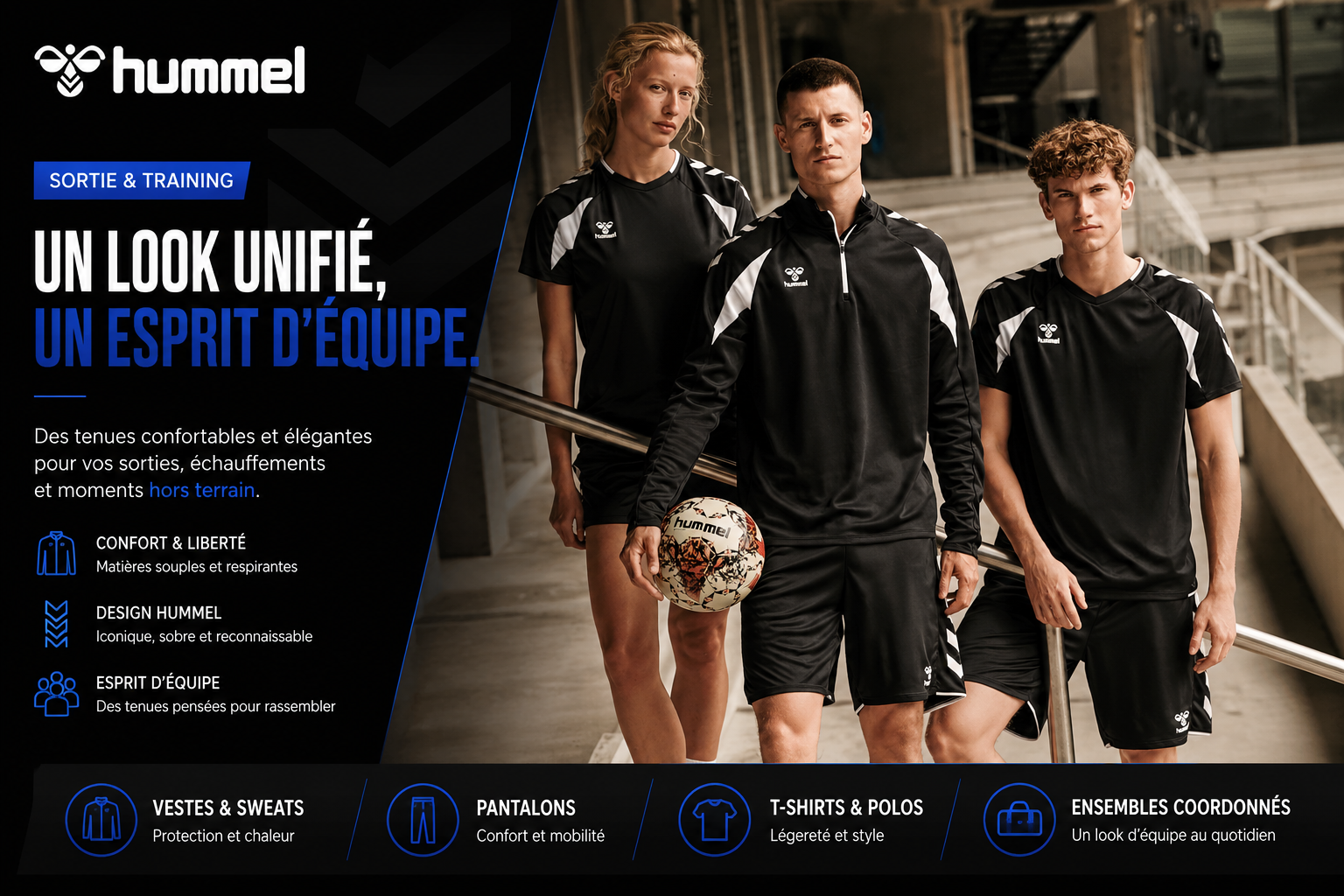 Tenues de sortie et training Hummel